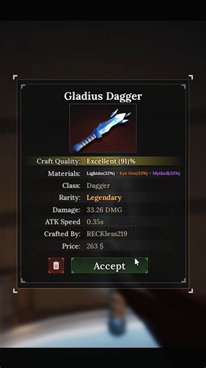 Gladius Dagger Recipe #roblox #theforge