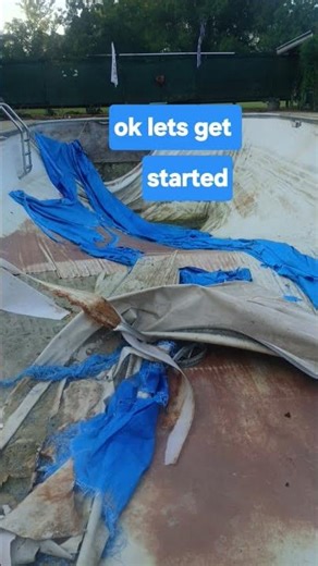 changing liner in pool #swimmingpool #diy #shorts#pool