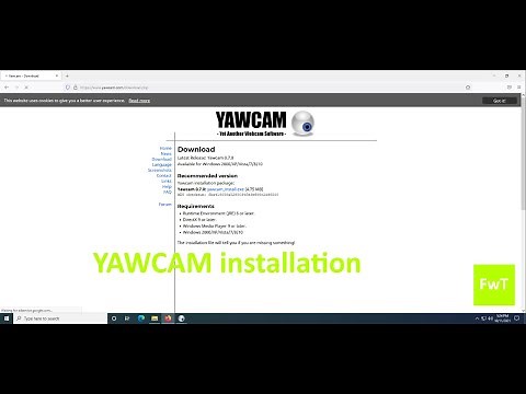 Yawcam installation for beginners