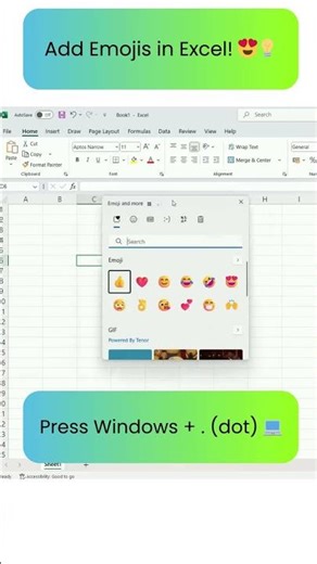 Add Emojis in Excel FAST! 😍✨ #Shorts