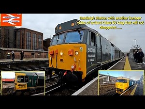 Eastleigh Station with plenty of action and plenty of Class 50 Clag!