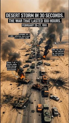 Operation Desert Storm in 30 seconds: key battles + tactics (overhead timeline)