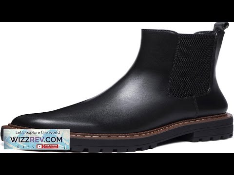 Athlefit Women's Chelsea Ankle Boots Platform Slip On Chunky Heel Lug Sole