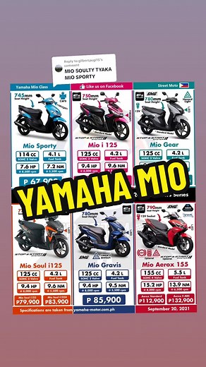 Updated Yamaha Mio Gear 125 Specifications List and Features