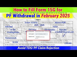 How to Fill Form 15G for PF Withdrawal in February 2025