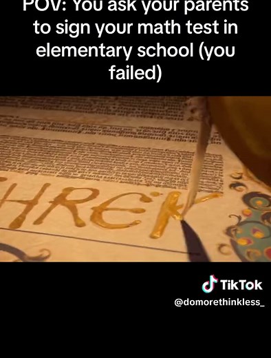 Shrek Sign It Meme: Rumplestiltskin Fails Math Test