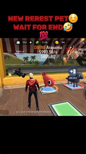 Finally new rarest Divine pet😱, how to get Arapaima Divine pet🤔, #shorts #freefire #steelapet