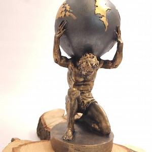 Blue, Gold, and Bronze Atlas Statue: Greek Mythology Art - Etsy