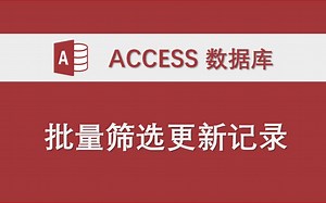 批量筛选更新记录 Access数据库系统功能讲解 VBA代码编程实例