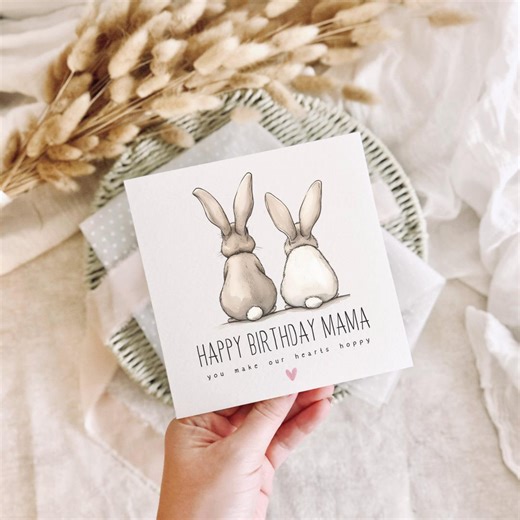 Birthday Card for Mummy - You Make My Heart Hoppy - Personalised Card for Female Relative From Kids - Etsy