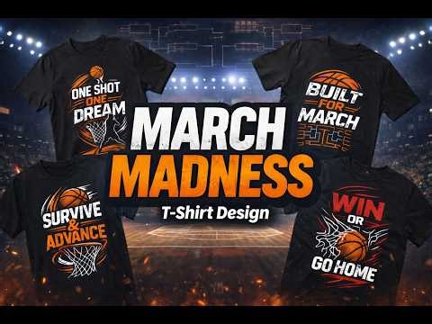March Madness T-shirt Design | Basketball tshirt design | Minimalist | print on demand | merchandise