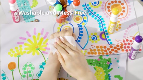 Shuttle Art Dot Makers, 12 Colors Bingo Daubers with 20 Unique Patterns of Dot Book for Art Activities, Non-Toxic Washable Coloring Markers