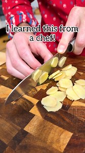 5.7M views · 52K reactions | 﫚 Easy way to mince ginger! #chef #mealprep #freshfood #ginger #knifeskills | Jeff & Lauren | Facebook