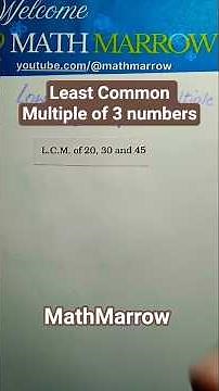 How to find Least Common Multiple of 3 numbers @MathMarrow