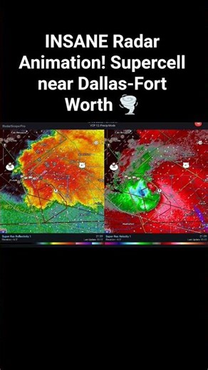 INSANE Radar Animation! Supercell near Dallas-Fort Worth 🌪️ #txwx