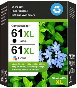 61XL Ink Cartridges Compatible for HP 61 Ink Cartridge Combo Pack for Printer Ink HP 61 ( Black,Tri-Color)