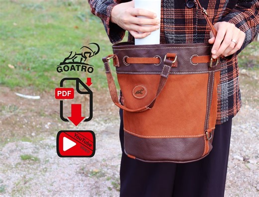 Leather Bucket Bag Sewing Pattern, Women's DIY Handbag (PDF Pattern) - Etsy Australia