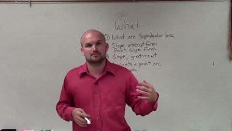 What do I need to know to write the equation of a perpendicular line through a point