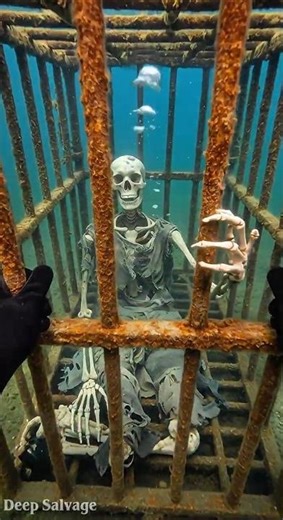 Why was he locked down here? ⛓️😳#shorts #ocean #treasure #fyp