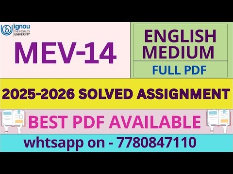 MEV14 Solved Assignment 2025-2026 | Latest IGNOU Assignment Solution