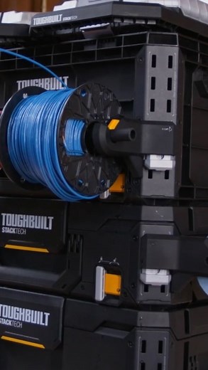 44K views · 118 reactions | Lock-and-Roll with the quick-attach convenience of our all-new StackTech® Roll Holder! From cord and wire to jobsite towels, the ToughBuilt roll holder is extendable to fit across all four sides of StackTech boxes and organizers. With the versatility for any job, accessorize your Stack today, and let the good times roll. Available now at @loweshomeimprovement | ToughBuilt | Facebook
