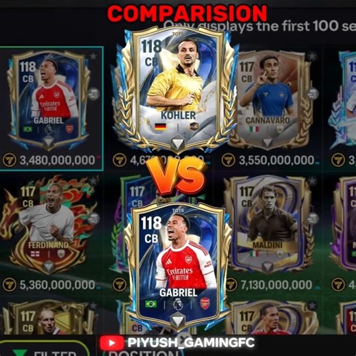 118 Kohler Vs 118 Gabriel CB Comparison 😳💥 FC Mobile #fcmobile #eafcmobile #fcmobile26