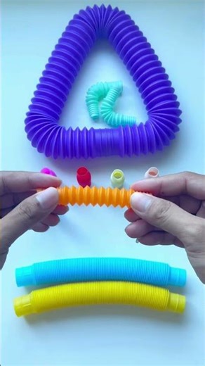 Crunchy Pop Tube ASMR 🌈 – Oddly Relaxing DIY Creation #relaxing #diy