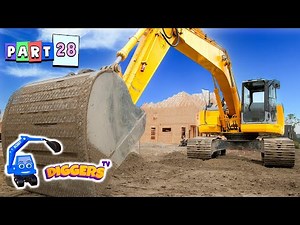 🚧 Diggers For Kids 🦺 Building Sites, Huge Crawler Excavators, Dump Trucks, Loaders, Mining Sites