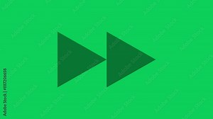 Green Screen Animation Fast Forward Sign Moving Forward. Video Speed Up Icon.