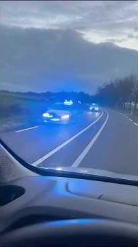 White van being chased by 10 police cars ends up in collision with a police car after 1H of chase