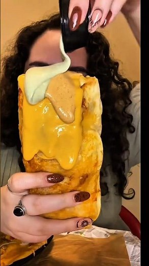 pTaco Bell Grilled Cheese Burrito Mukbang 🤯 INSANE Cheese Pour ASMR🔥#food #mukbang#asmr #eatingshort