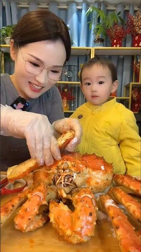 Giant Crab ASMR Eating Sounds 🦀🔥 Seafood Mukbang Compilation