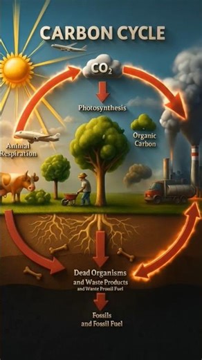carbon, nitrogen and water cycles explained!#easystudy #studyeasy #study #carboncycle #shorts #sort