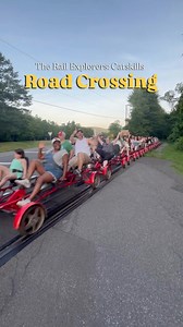 311K views · 5.3K reactions | Crossing the road in the Catskills has become a fan favorite moment  This is a rare time when all your fellow explorers are grouped together to share the excitement of the tour  The crew adds to the excitement with high fives, cheers, and even a crowd wave at the end  | Rail Explorers USA | Facebook
