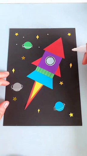 6.2K views · 17 reactions | Title: Color Paper Rocket Craft – Blast Off with Brightness! Hashtag: #ColorPaperRocket #RocketCraftForKids #DIYPaperRocket #BrightCraftFun #SpaceCraftTime | paper craft | Facebook