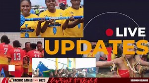 PNG volleyball men's team warming up for their game against Tahiti in the final pool match. #sol2023xviipacificgames #PG2023 #sol2023pacificgames | Post Courier