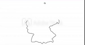 Borders drawing outline map of Germany, geographic borders of the country deutschland, deutsch land