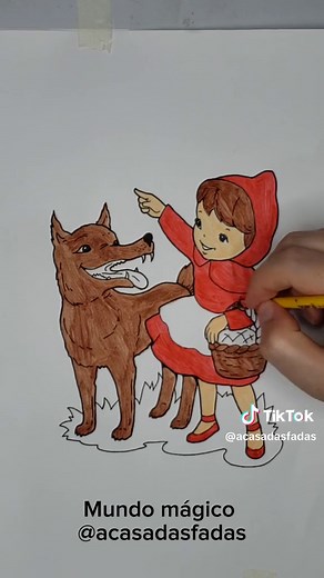 Chapeuzinho Vermelho e o Lobo Mau: Desenhos e Colorir
