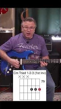 Triads Made Simple: C Major & C Minor (Strings 1-2-3 Inversions) #guitartechnique #beginnerguitar