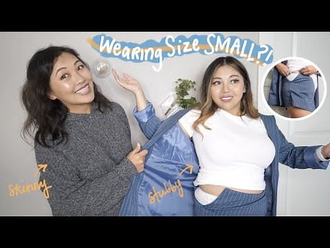 I try on *SIZE SMALL* clothes from my skinny sister's closet.