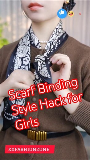 Scarf Binding Style Hack for Girls | New Look in Seconds 💖new invention 363 #Shorts