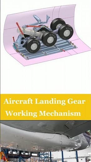 Aircraft landing gear retract system working process #technology #engineering #aviation #machine