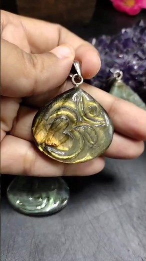 Labradorite Om Pendant: Banish Stress, Boost Intuition & Sleep Better | Magician's Stone Secrets