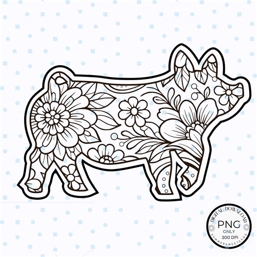 Show Pig PNG File, Pig Png Design, Livestock Show Animal, 4h Pig Digital File, Pig Transfer, Sublimation Design, Show Stock, Black and White - Etsy