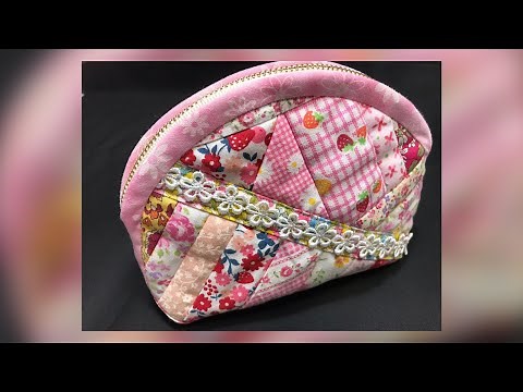 クレイジーキルトのポーチの作り方 How to make a Crazy Quilt Pouch.