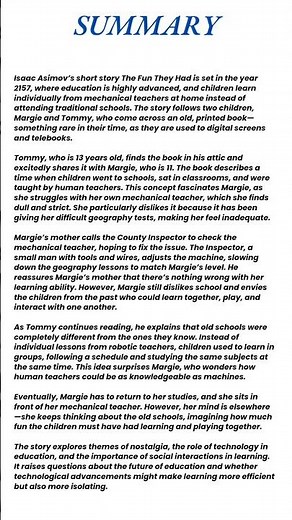 The Fun They Had | NCERT CLASS 9 Summary #summary #cbse #class9 #ncert