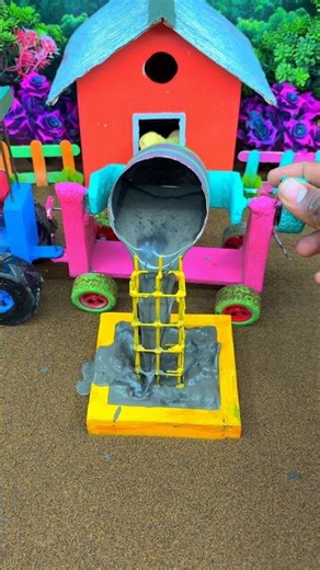 Mini Tractor Making Cement Pillar | Amazing DIY Construction Machine 🏗️#shorts#youtubeshorts