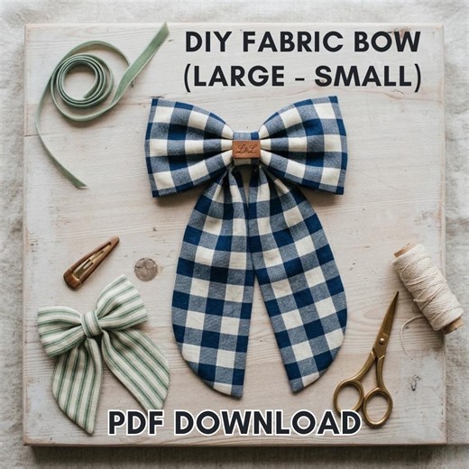 Fabric Bow Pattern PDF, Large Door and Hair Bow Sewing, Beginner Friendly (digital Download) - Etsy