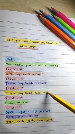 Shout - The Isley Brothers "lyrics". Final Destination: Bloodlines #shorts #handwriting #lyrics