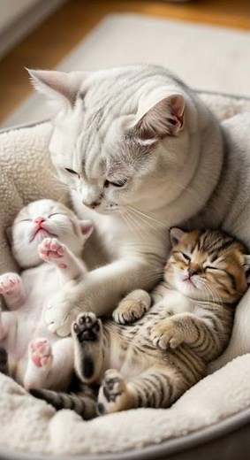 A Loving Cat Mom Raises Both a Puppy and a Curious Kitten #Cats #Puppies #PetLife